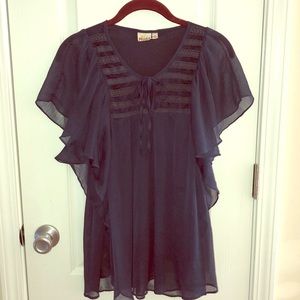 Mudd Navy Blue Blouse